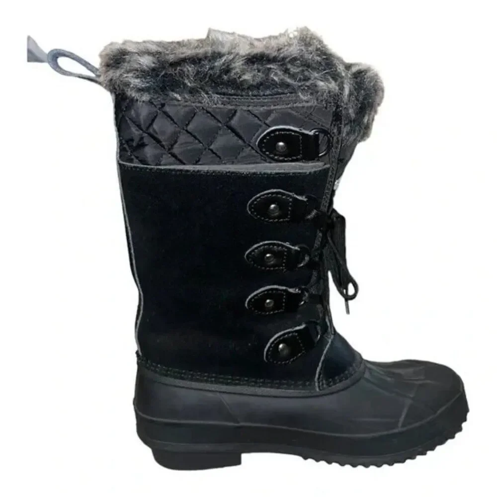 Khombu Women's Colby Tall Pac Boots Winter Snow Duck Waterproof Insulated 7M EUC